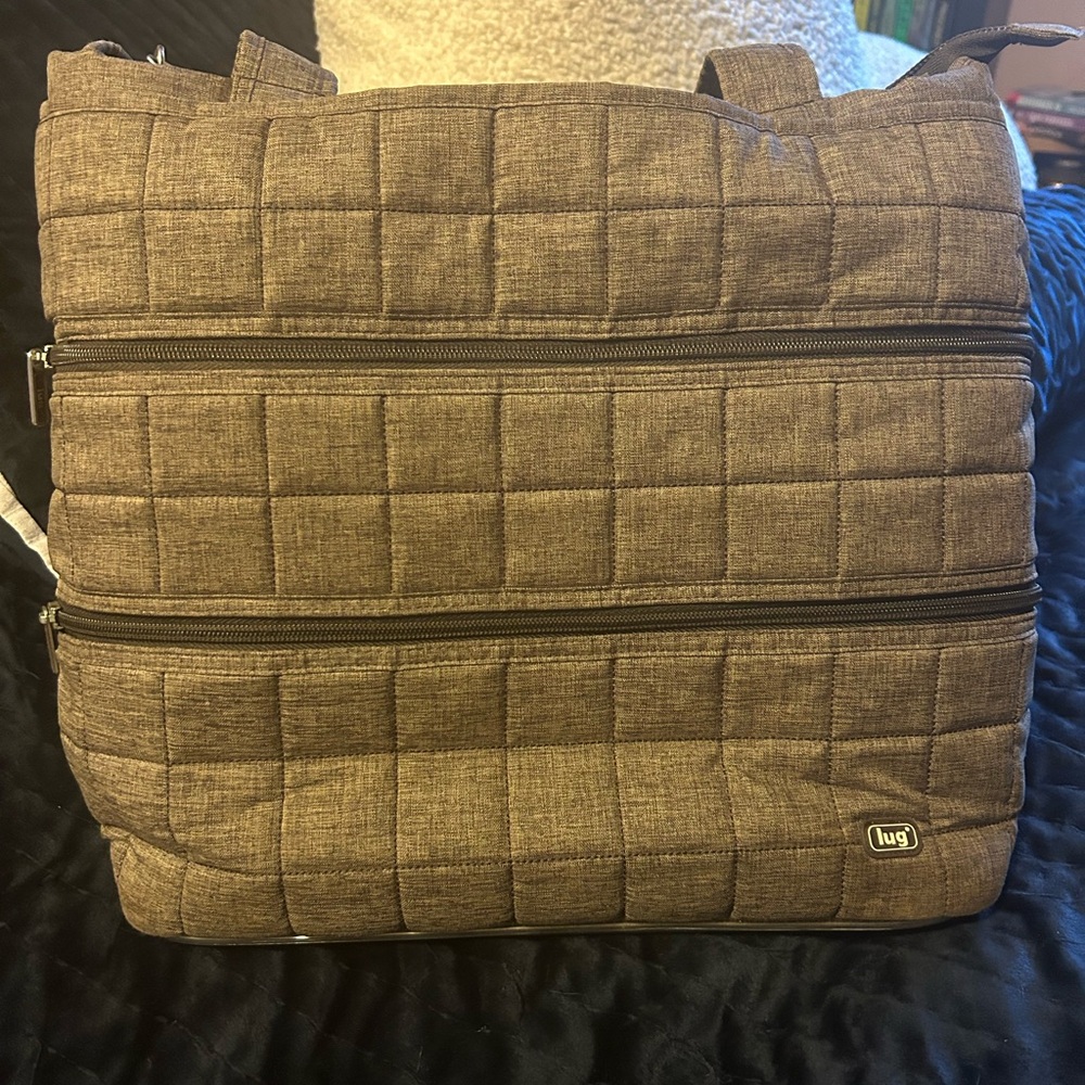 Lug Brown Quilted Travel and Everyday bag with Modern Design